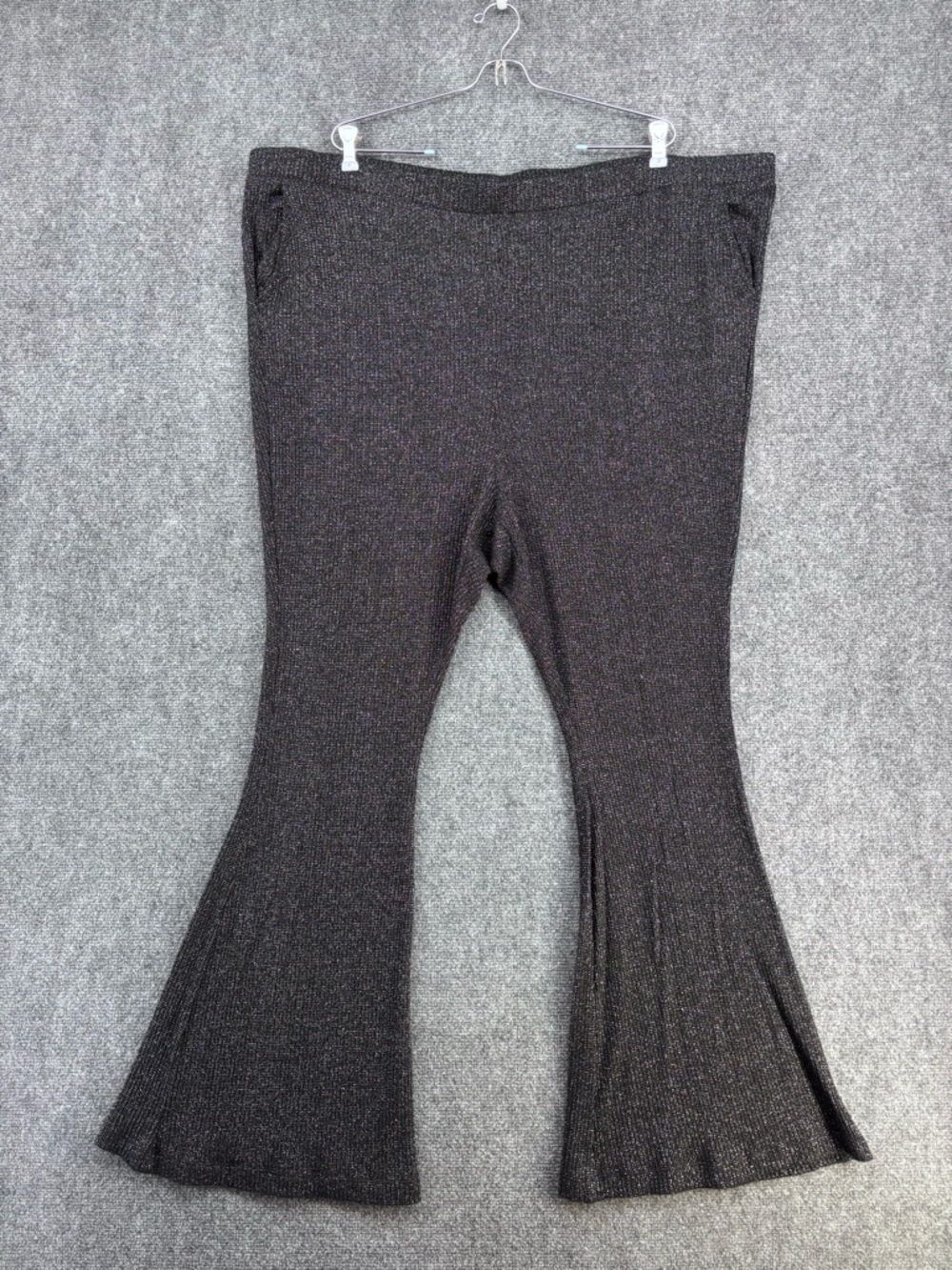 Torrid Sleep Black Shimmer Rib Flare Pull On Lounge Pants Women’s Plus 5X Comfy